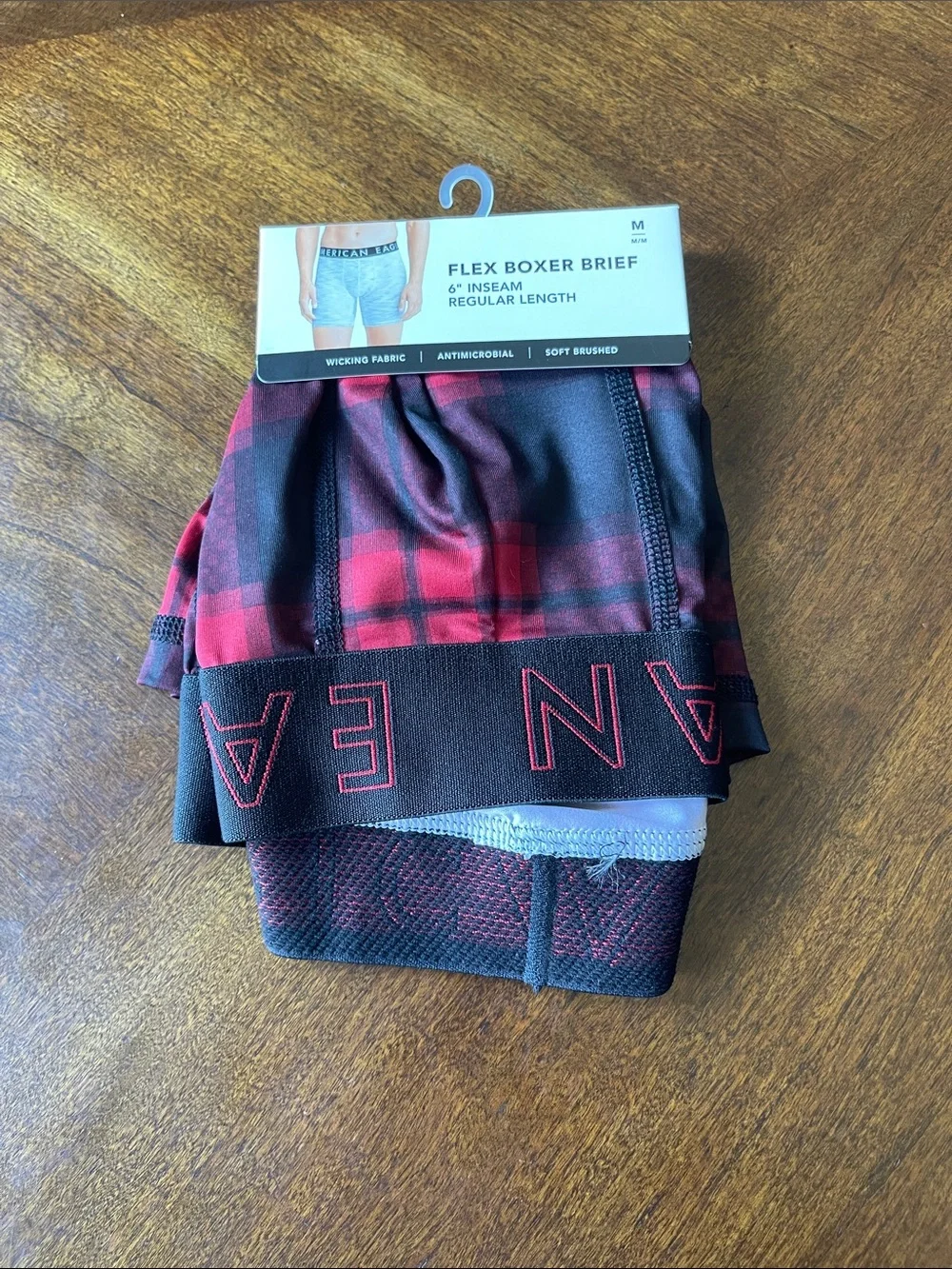 American Eagle Outfitters Red & Black Plaid Flex Boxer Briefs